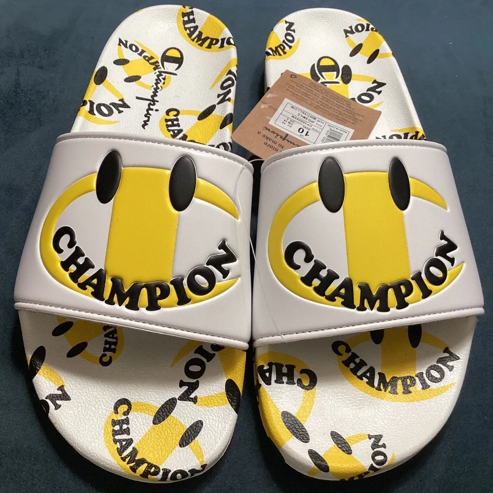 Champion White Slides Sandals